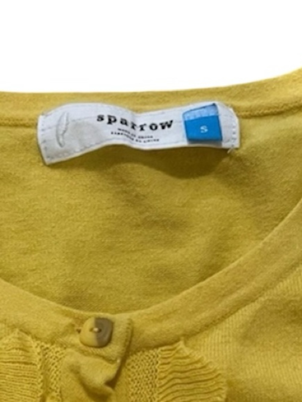sparrow Yellow Ruffle-Trim Button Cardigan - Picture 6 of 7